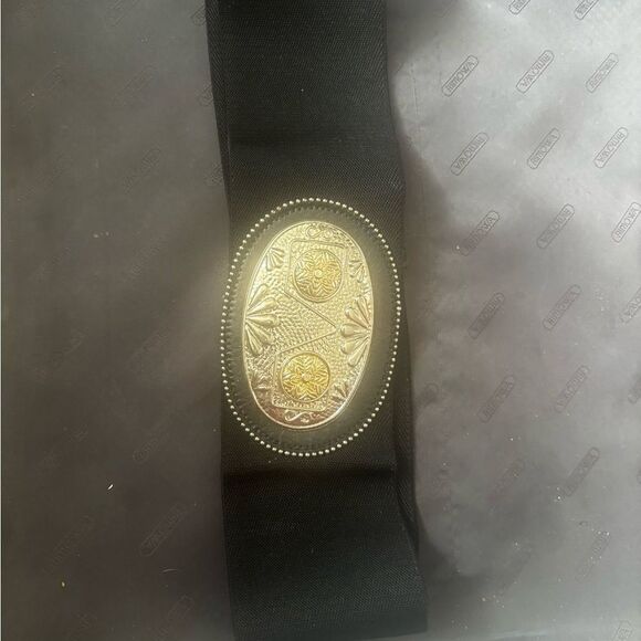 Vintage cowboy stretch belt wide dress suit accessory western silver buckle y2k main image 4